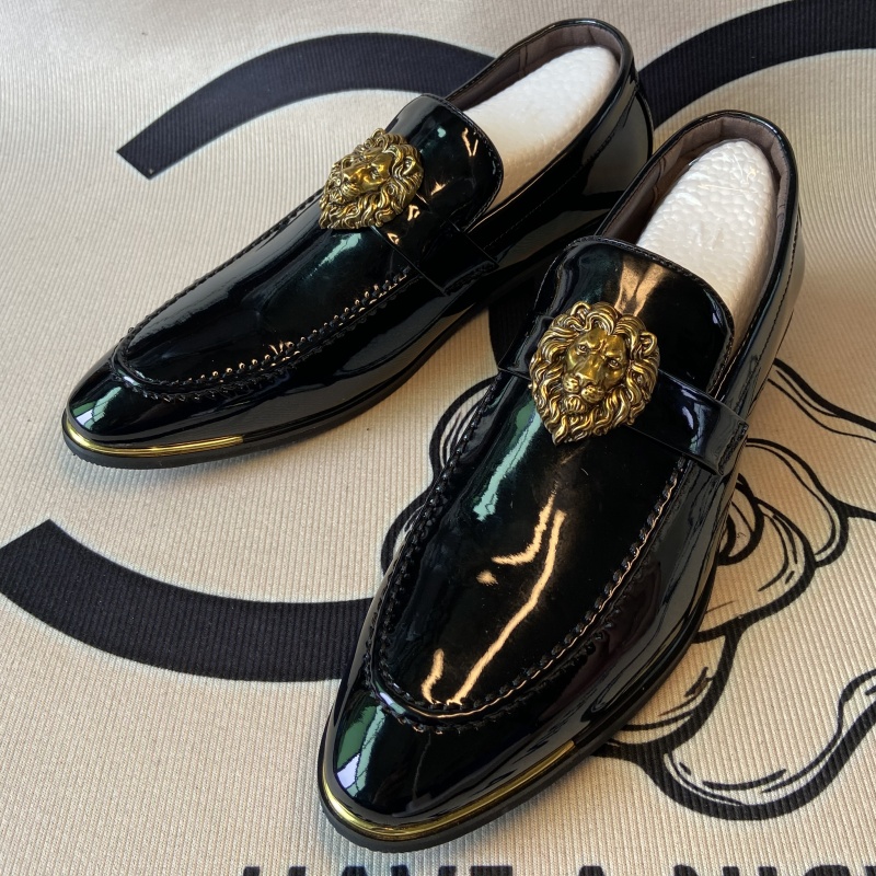 Patent Leather Shine - รองเท้าแบรนด์แท้ NLSCGZM รองเท้าโลฟเฟอร์สำหรับงานแต่งงาน รองเท้าลำลองสำหรับผู้ชาย รองเท้าธุรกิจสีดำเงา รองเท้าหนังแก้วสำหรับงานปาร์ตี้และงานพิธีการ