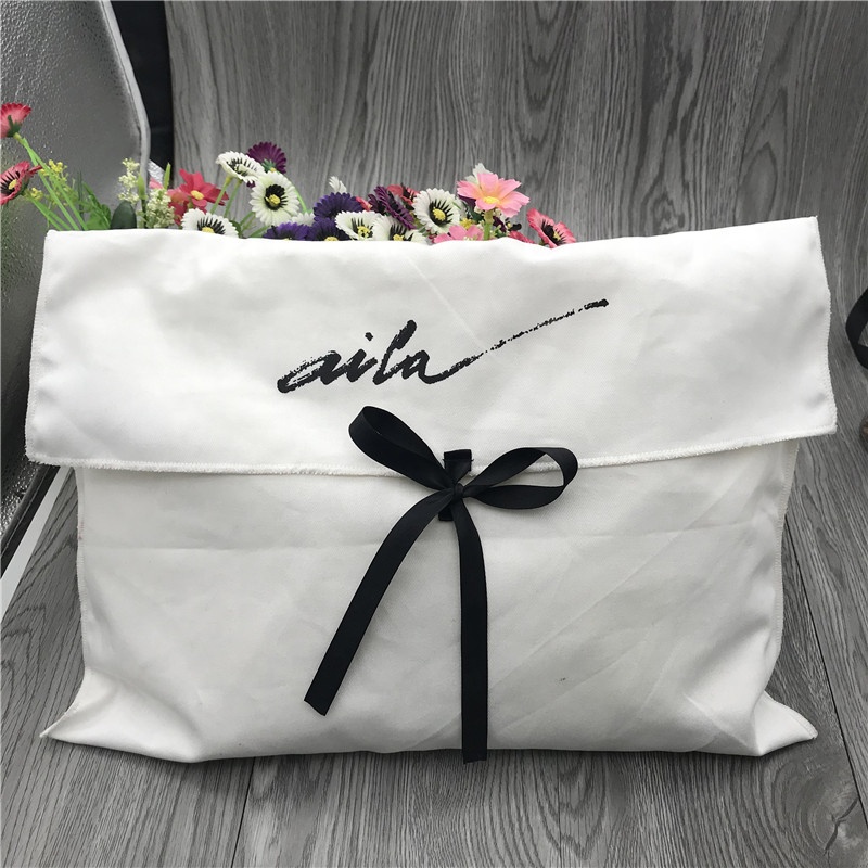 Shoe Bag Dust - ซองผ้านุ่มเก็บรองเท้ากันฝุ่นพร้อมแผ่นปิดถุงหูรูดผ้าฝ้ายแบบมีเชือกรูดออกแบบโลโก้ได้ตามต้องการ