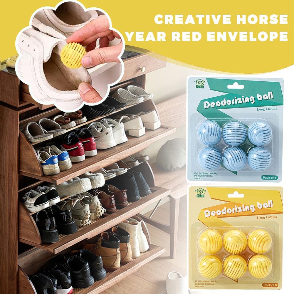 Shoe Deodorizer Ball - น้ำยาดับกลิ่นตู้รองเท้าอันทรงพลัง ลูกบอลกำจัดกลิ่นที่ติดทนนานสำหรับรองเท้า อุปกรณ์เสริมเพื่อการปรับอากาศในตู้เสื้อผ้า