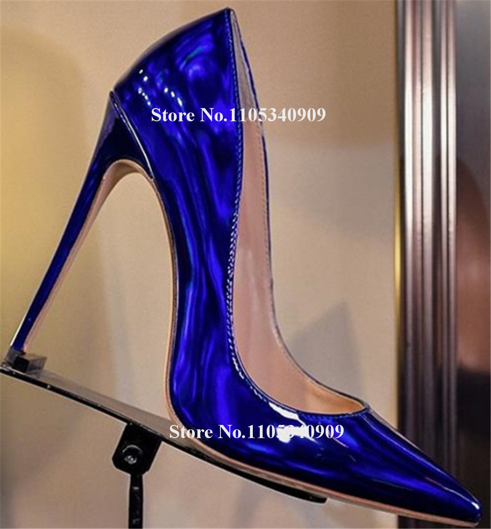 Patent Leather Shine - รองเท้าเต้นรำส้นเข็ม Bondarenko สีฟ้า แดง เงิน ทอง