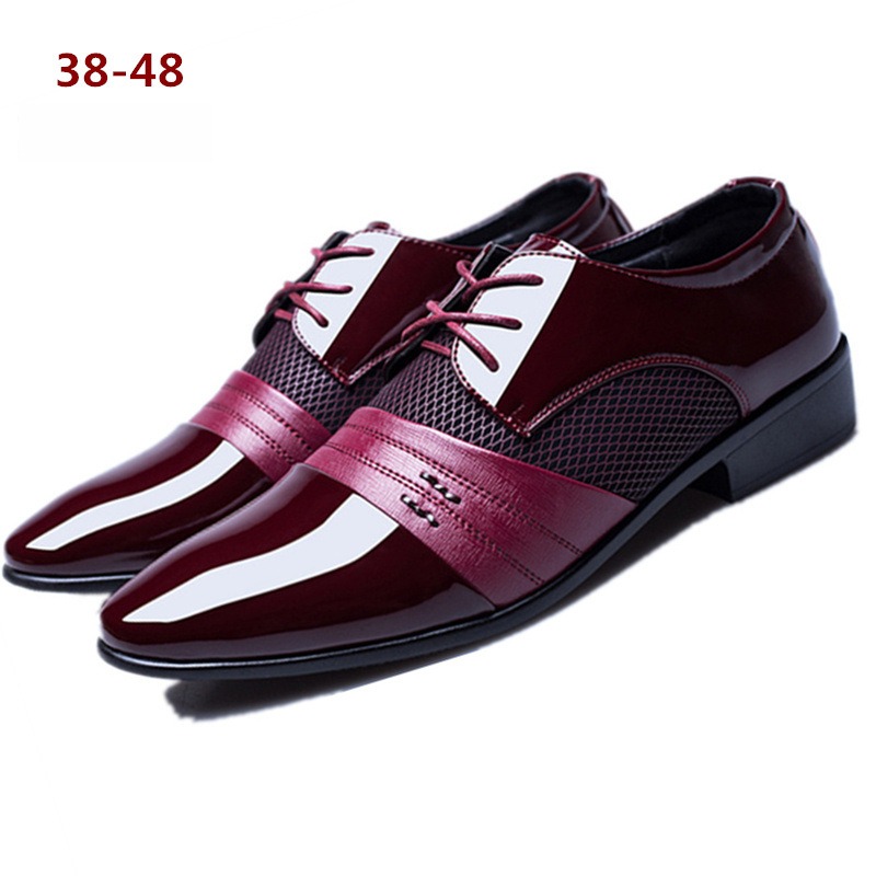 Patent Leather Shine - รองเท้าหนังสิทธิบัตรสําหรับMan Derby Designer Black Shineรองเท้าผู้ชายรองเท้าอย่างเป็นทางการScarpe Uomo