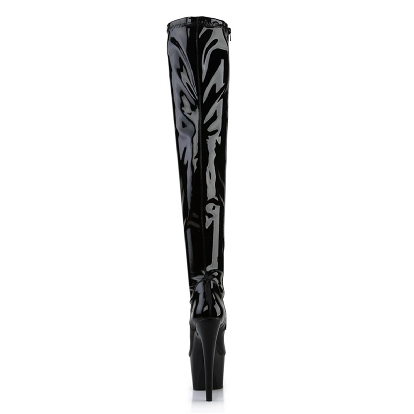 รองเท้าบูทยาวเหนือเข่าสีดํามัน - Patent Leather Shine บทวิจารณ์และราคา